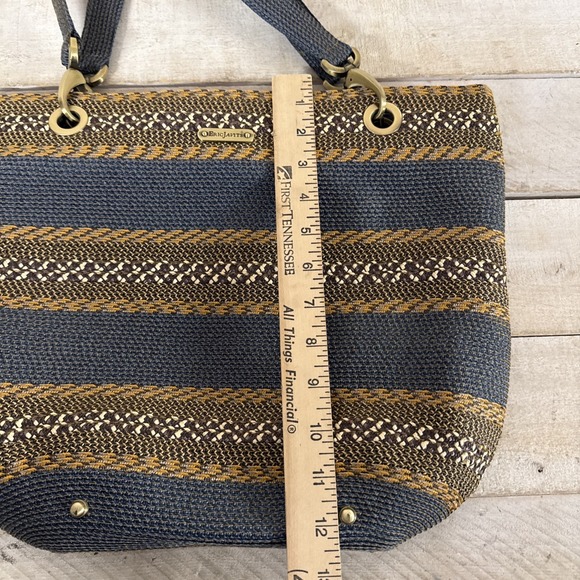 Eric Javits Multicolored Striped Woven Squishee Shoulder Bag Tote Purse - Picture 11 of 11